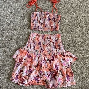 Showpo. Two piece fitted flare skirt with matching fitted crop